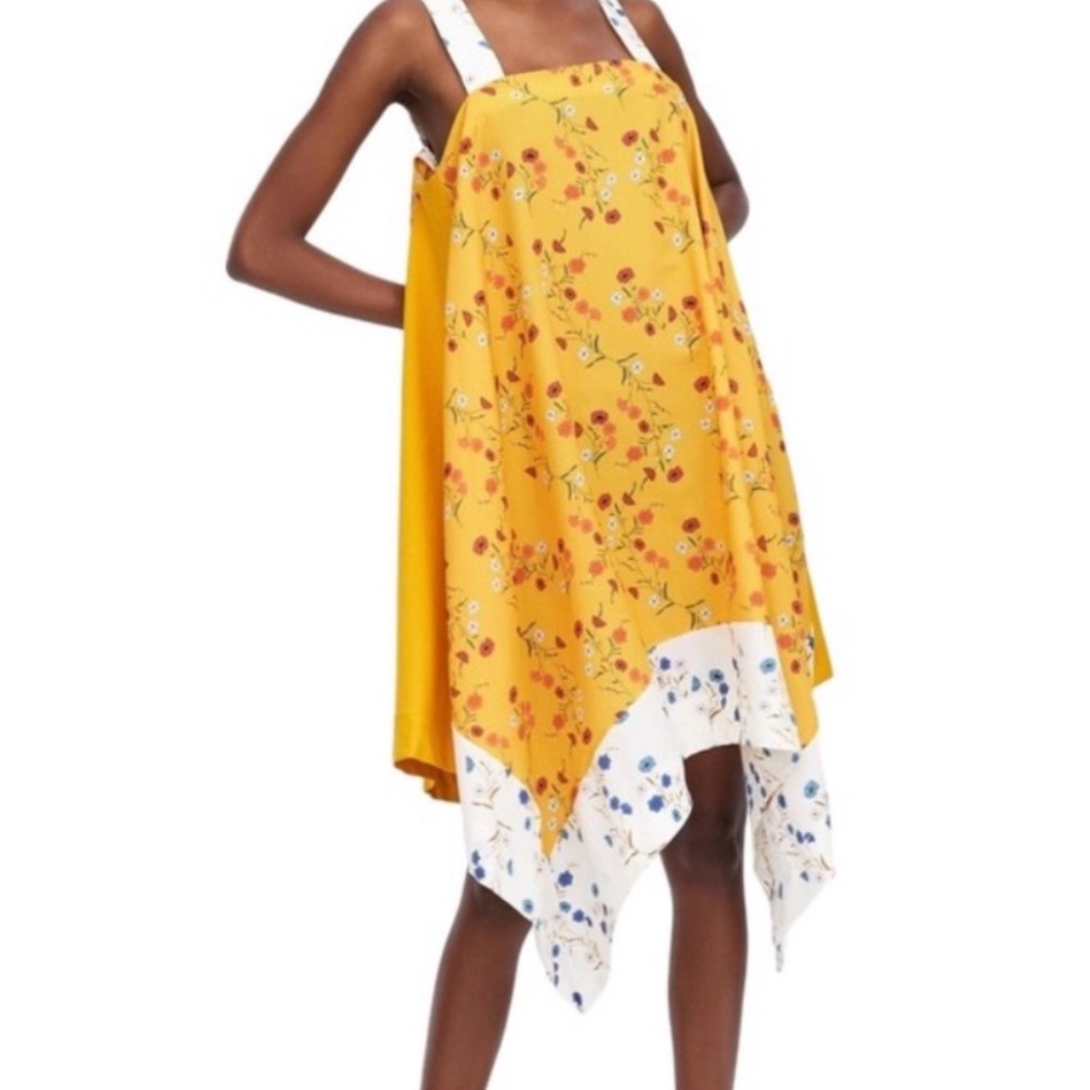 Zara Yellow Floral Midi Dress